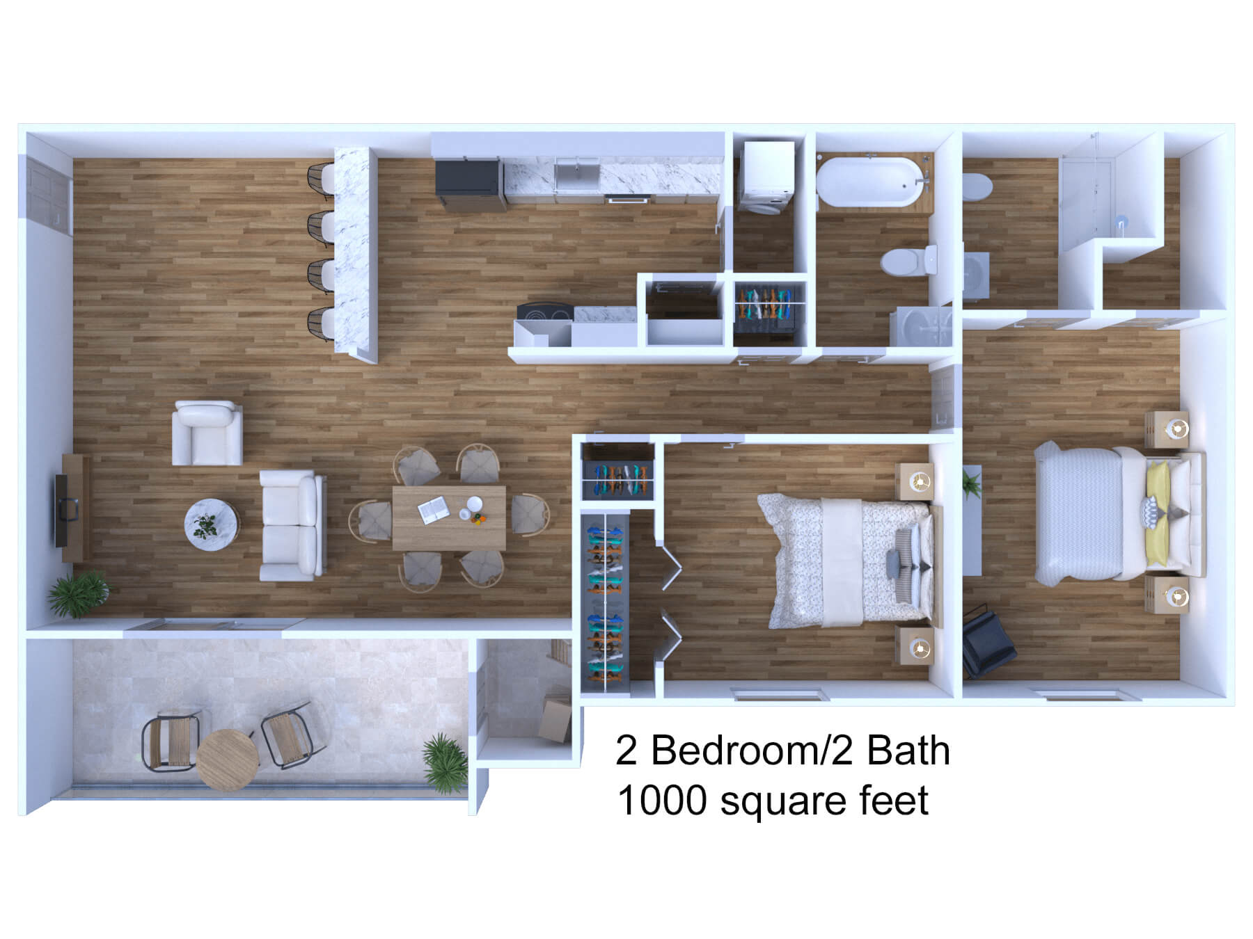 2 BEDS / 2 BATHS Two Bedrooms, Two Baths